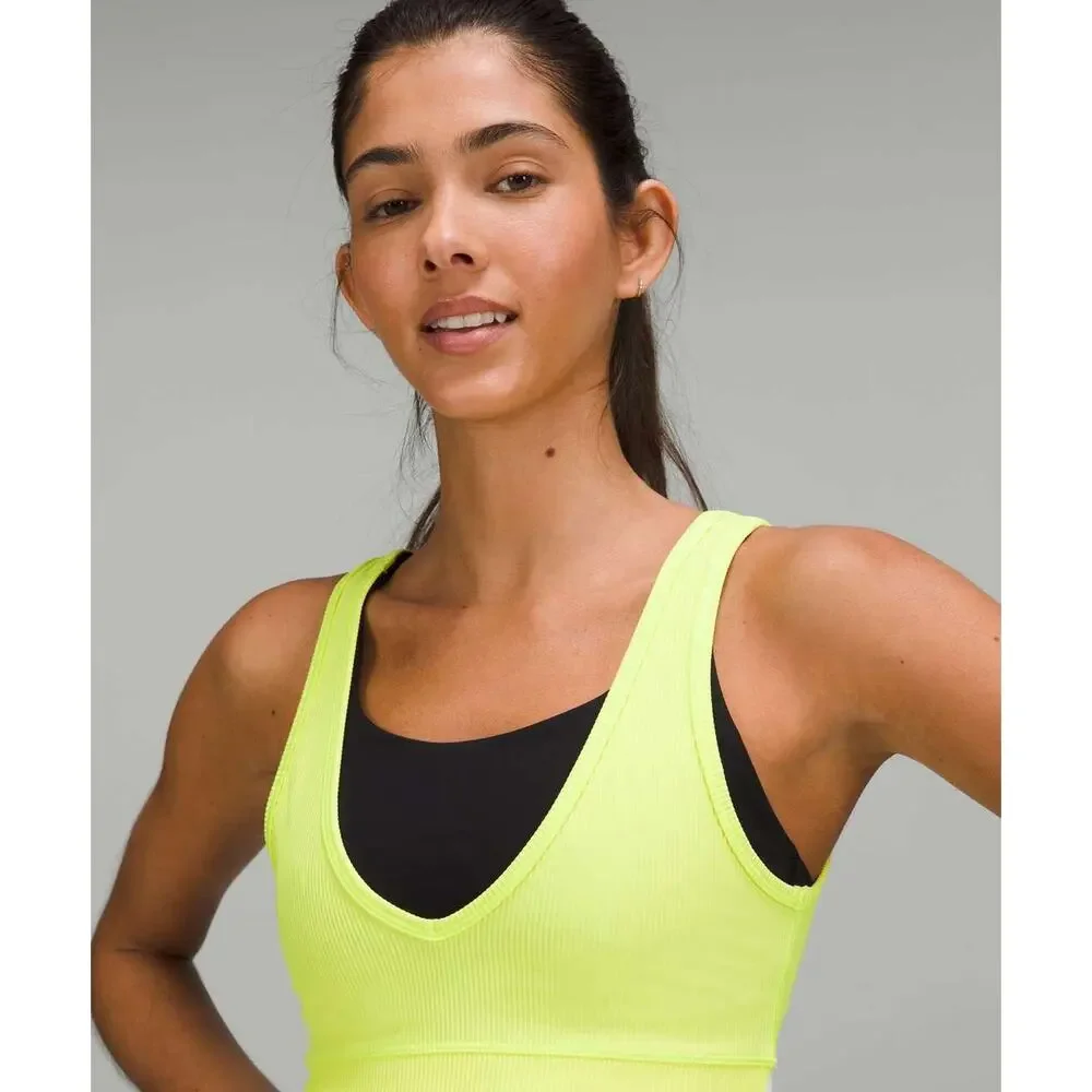 Lululemon Power Pivot Ribbed Reversible Tank Top Electric Lemon 4 - Picture 3 of 8